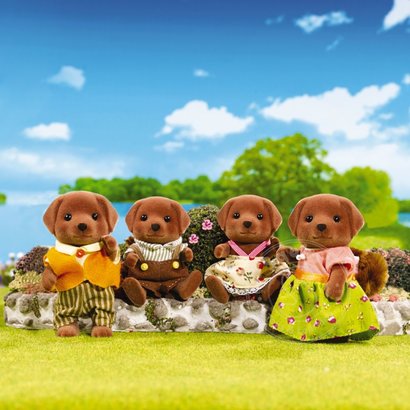 calico critters chocolate lab family