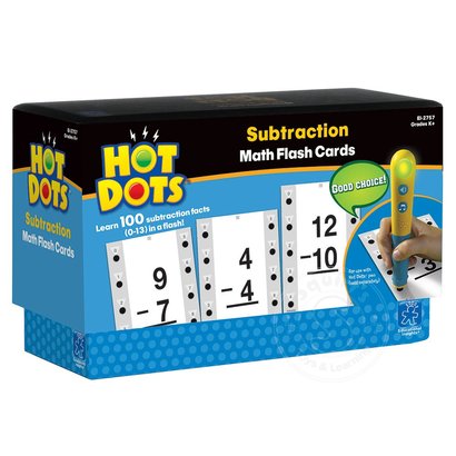 Educational Insights Hot Dots Flash Cards Subtraction Fact 0-13