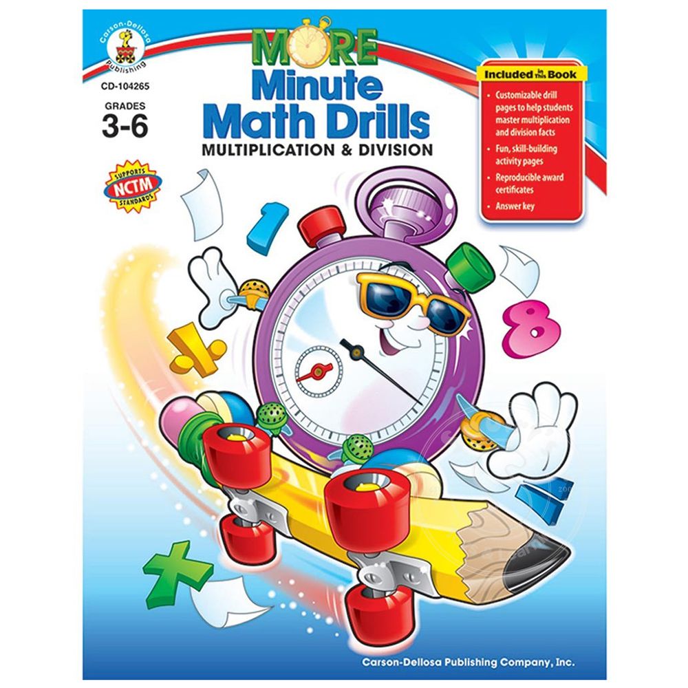 More Minute Math Drills Multiplication & Division Grades 3-6 - Squirt's