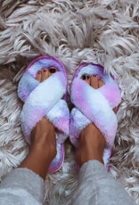 TLC Tie dye Fur slippers