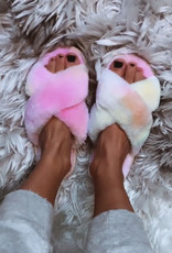 TLC Tie dye Fur slippers