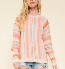 TLC Color stripe pullover sweater
