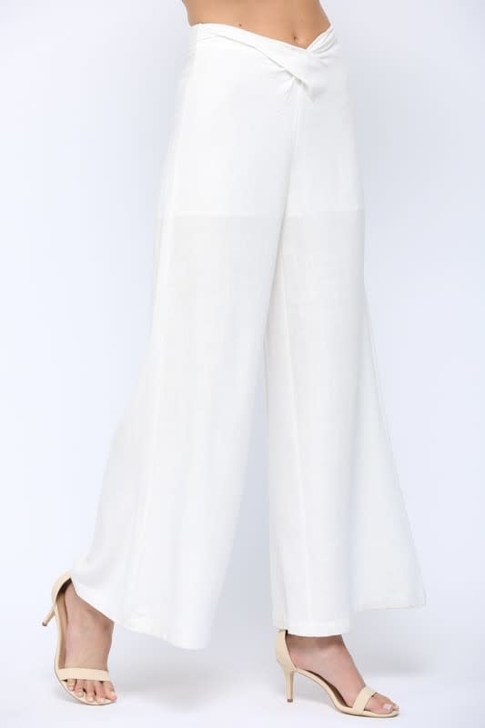 FP6030 linen blend wide leg pants - TLC Casuals