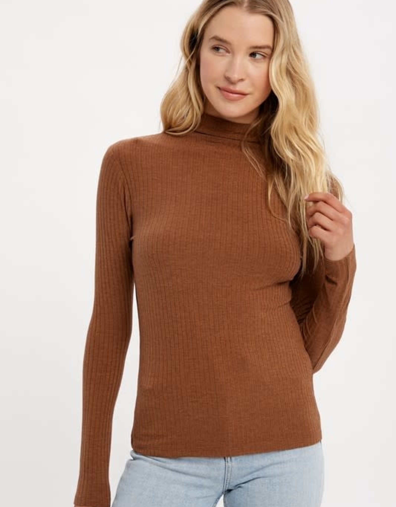 TLC Mock neck ribbed top