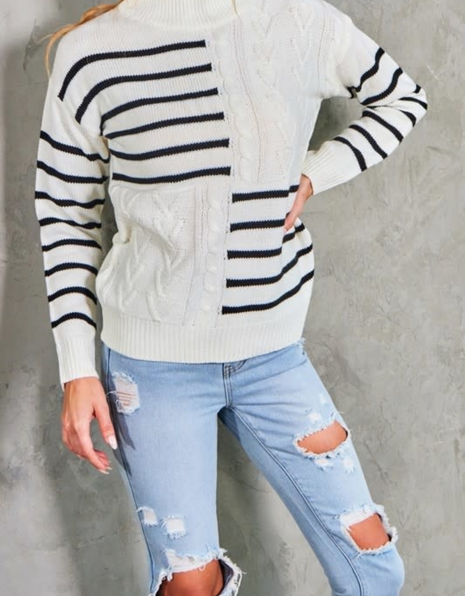 TLC stripe pattern sweater
