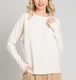 TLC Mixed Texture Fine Gauge Pullover