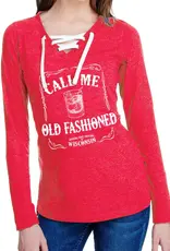 TLC Call me Old Fashion Long Sleeve lace up shirt