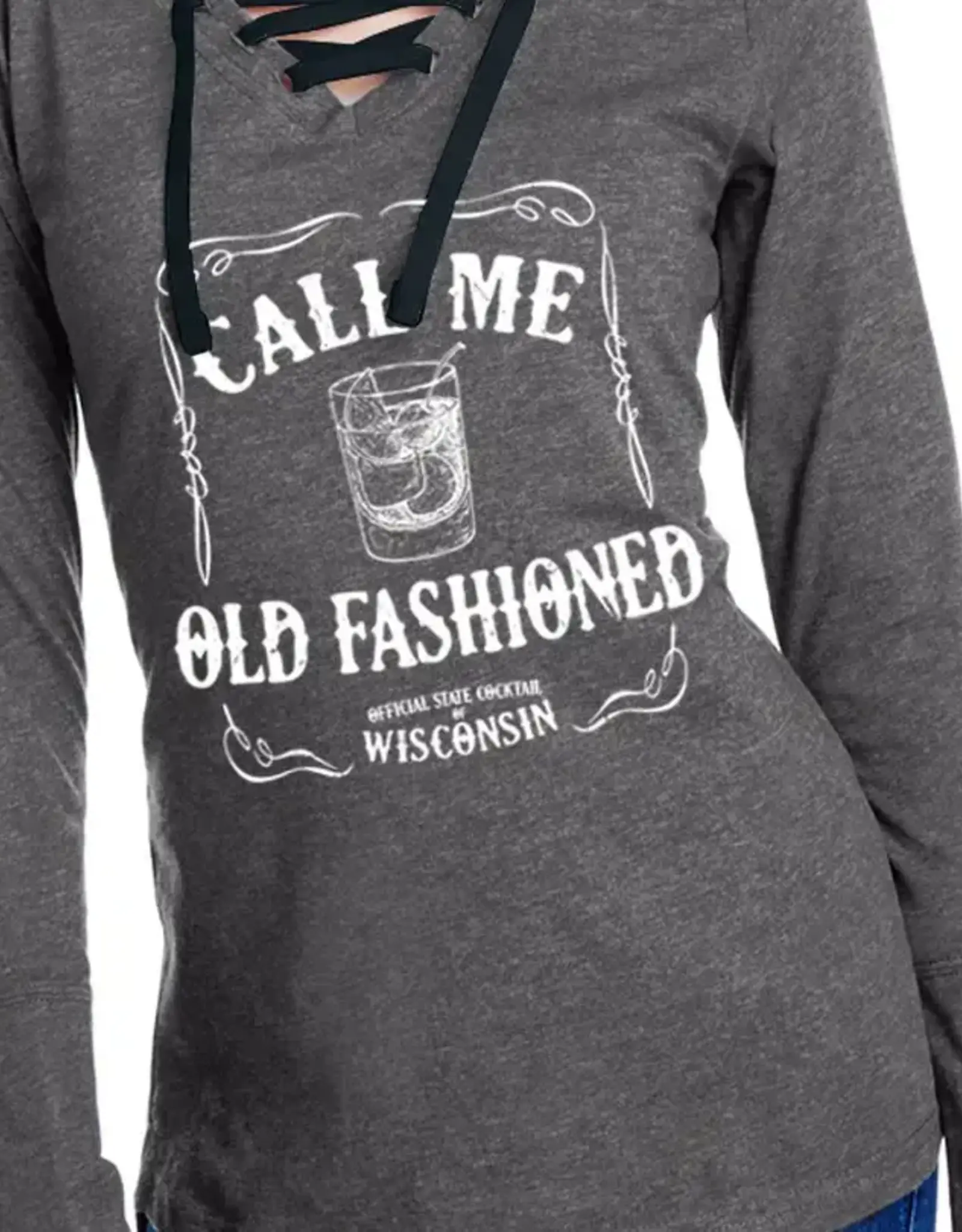 TLC Call me Old Fashion Long Sleeve lace up shirt