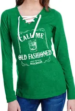 TLC Call me Old Fashion Long Sleeve lace up shirt