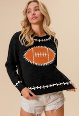 TLC STITCH OUTLINE KNIT FOOTBALL PATTERN SWEATER