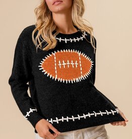 TLC STITCH OUTLINE KNIT FOOTBALL PATTERN SWEATER