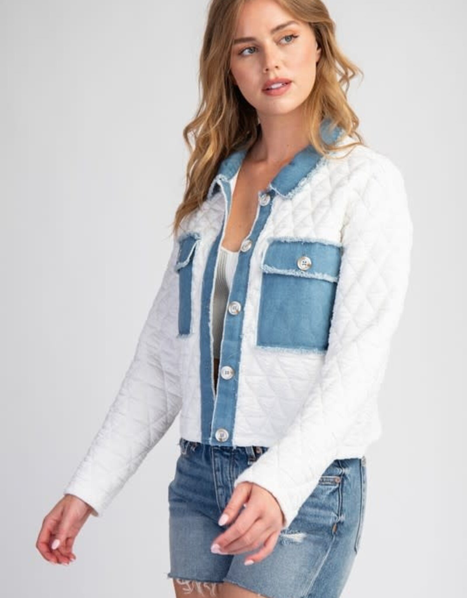 TLC TEXTURED JACKET WITH MINERAL WASHED DENIM