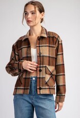TLC PLAID PRINTED CROPPED SHACKET