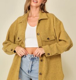 TLC Cozy brushed waffle oversized shacket