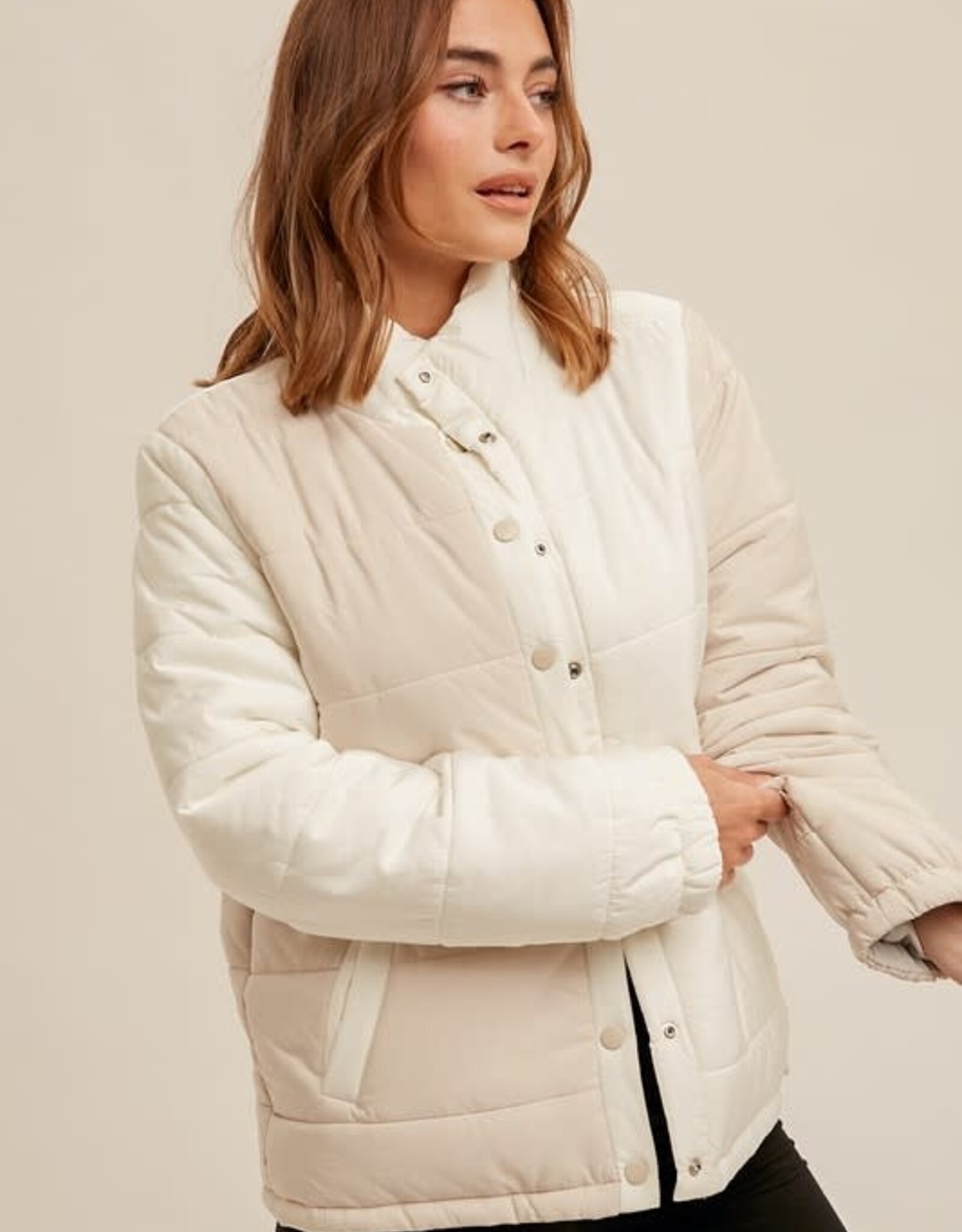 TLC REVERSIBLE COLOR BLOCK PUFFER JACKET