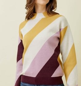 TLC Washed Stripe Sweater Top