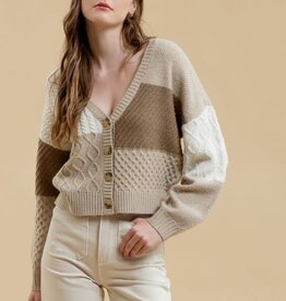 TLC COLORBLOCK KNIT CARDIGAN
