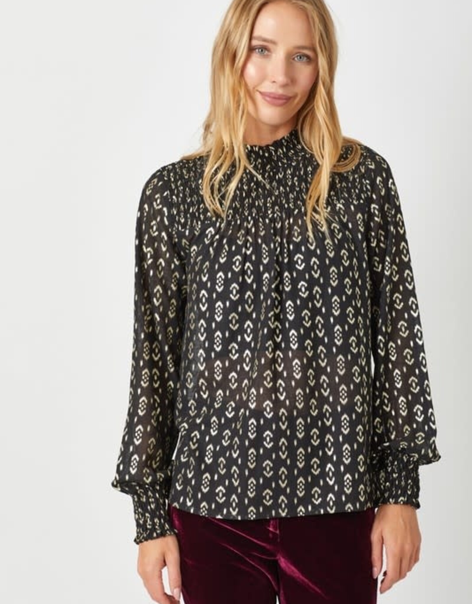 TLC Sparkle Smocked Yoke Blouse