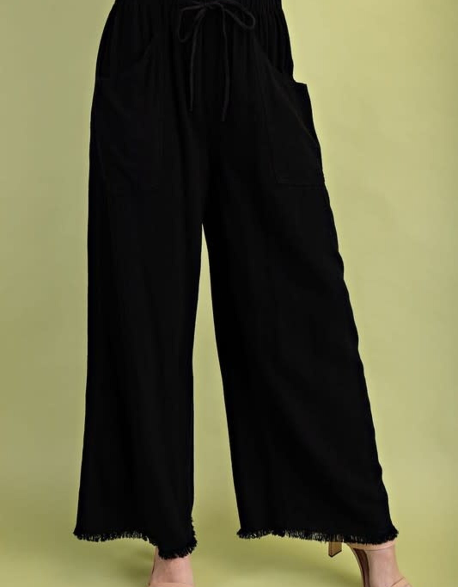 TLC Frayed Cropped Wide Leg Pants