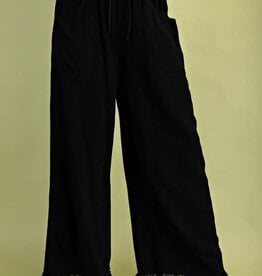 TLC Frayed Cropped Wide Leg Pants