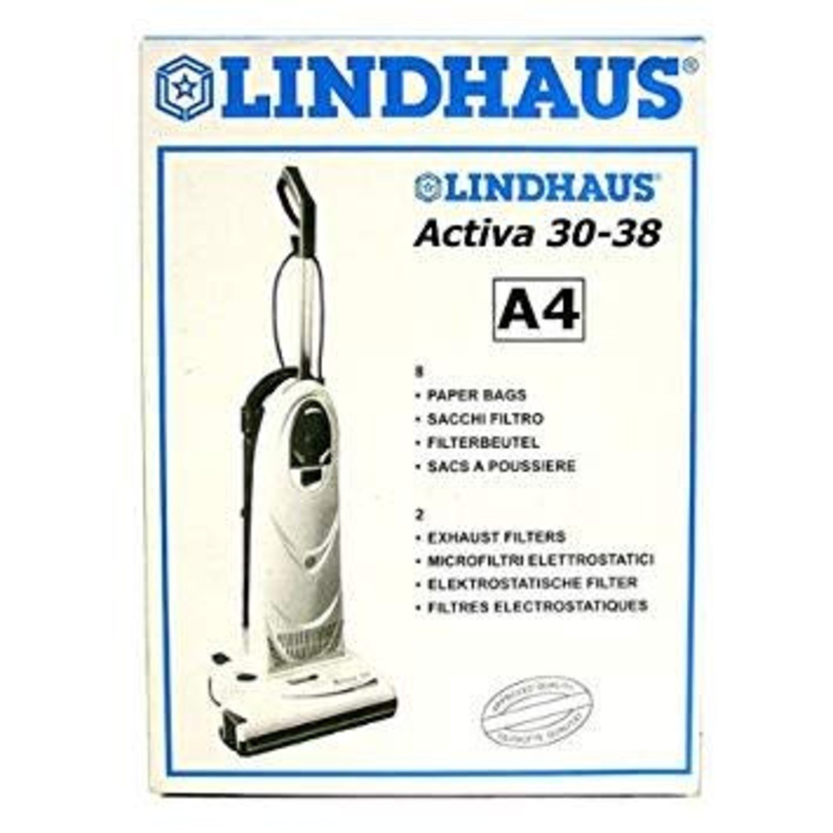 Lindhaus Lindhaus "A4" Paper Bag (8 Pack & 2 Filters)