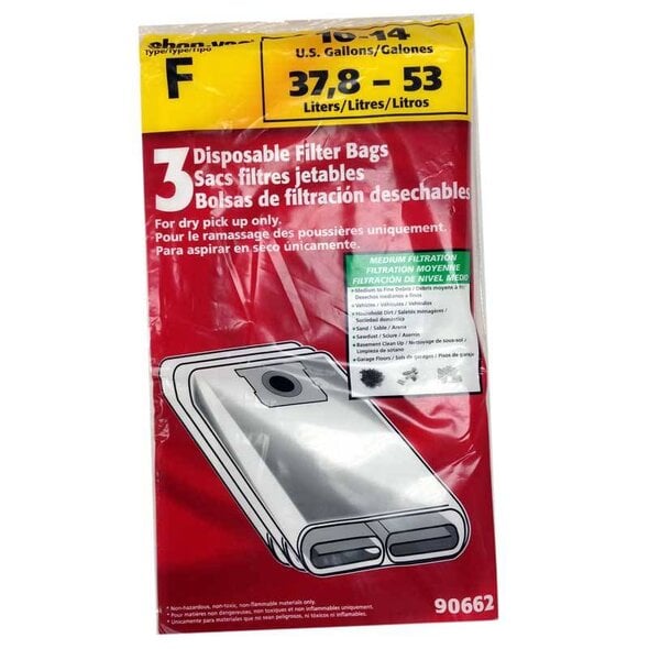 Shop Vac Shop Vac Type F Vacuum Bags - 10-14 Gallon - 3-Pack
