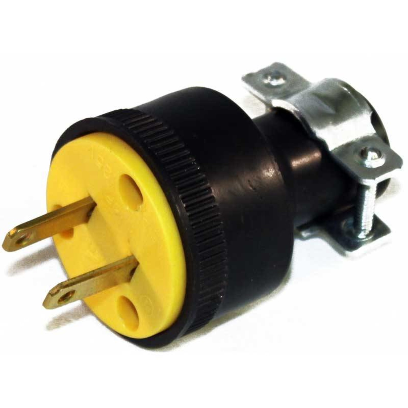Generic 2 Wire Round Male Plug w/ Clamp - Rubber