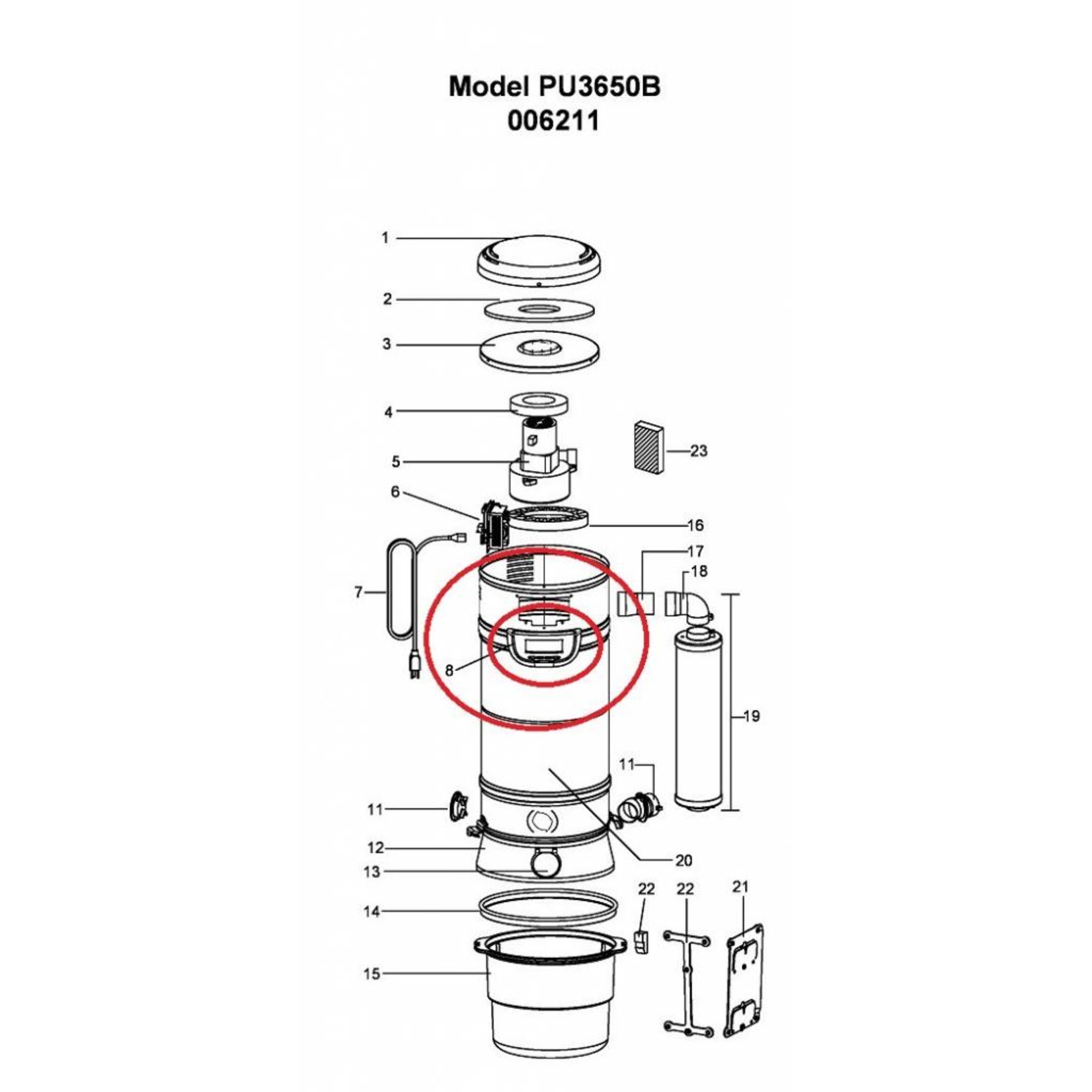 BEAM Electrolux LCD Screen & Circuit Board Fits PU3650B