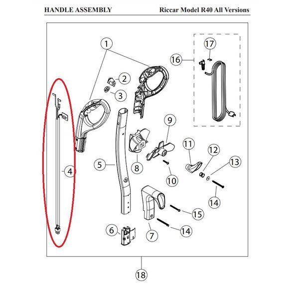 Riccar Riccar Handle Wire Harness With Switchboard