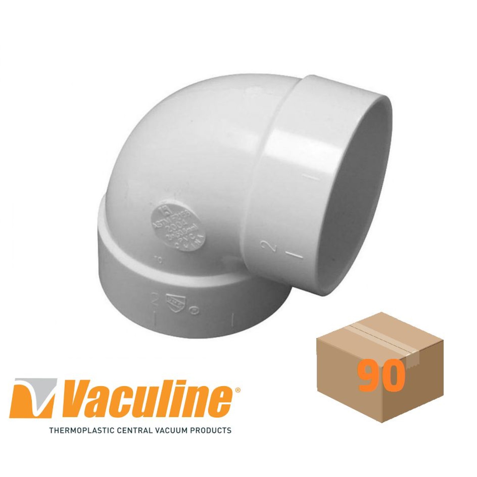 Vaculine Vaculine Sharp 90° Elbow Fitting - Box of 90