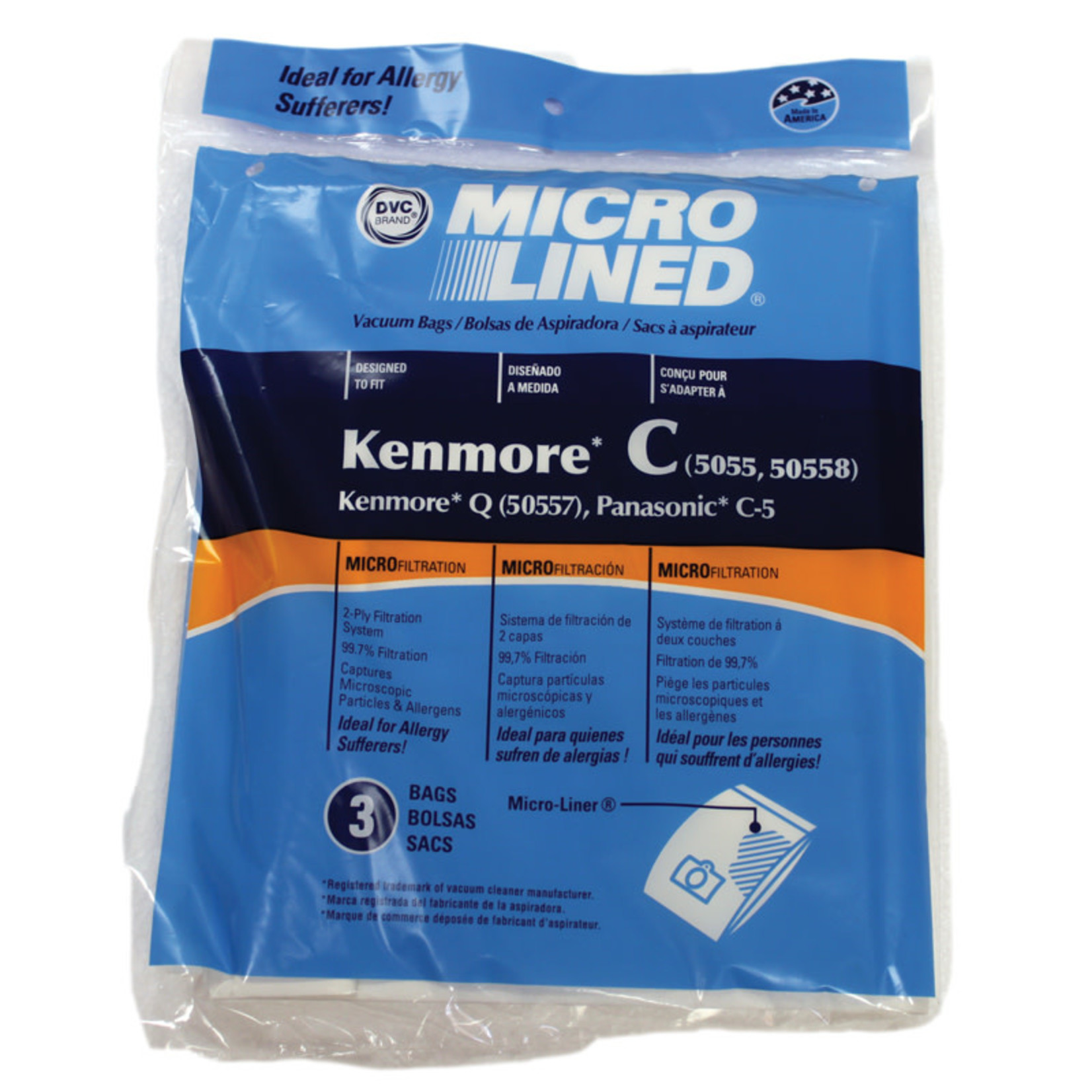 DVC DVC Kenmore Style "C" Canister Vacuum Bag - 5055, 50557, & 50558 - 3pk
