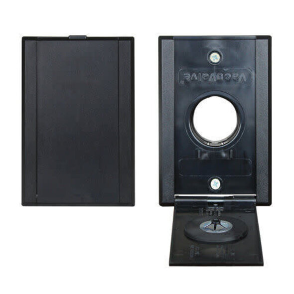 Vacu-Valve Vacu-Valve Low Volt Rectangle Door Central Vacuum Inlet Valve - Black