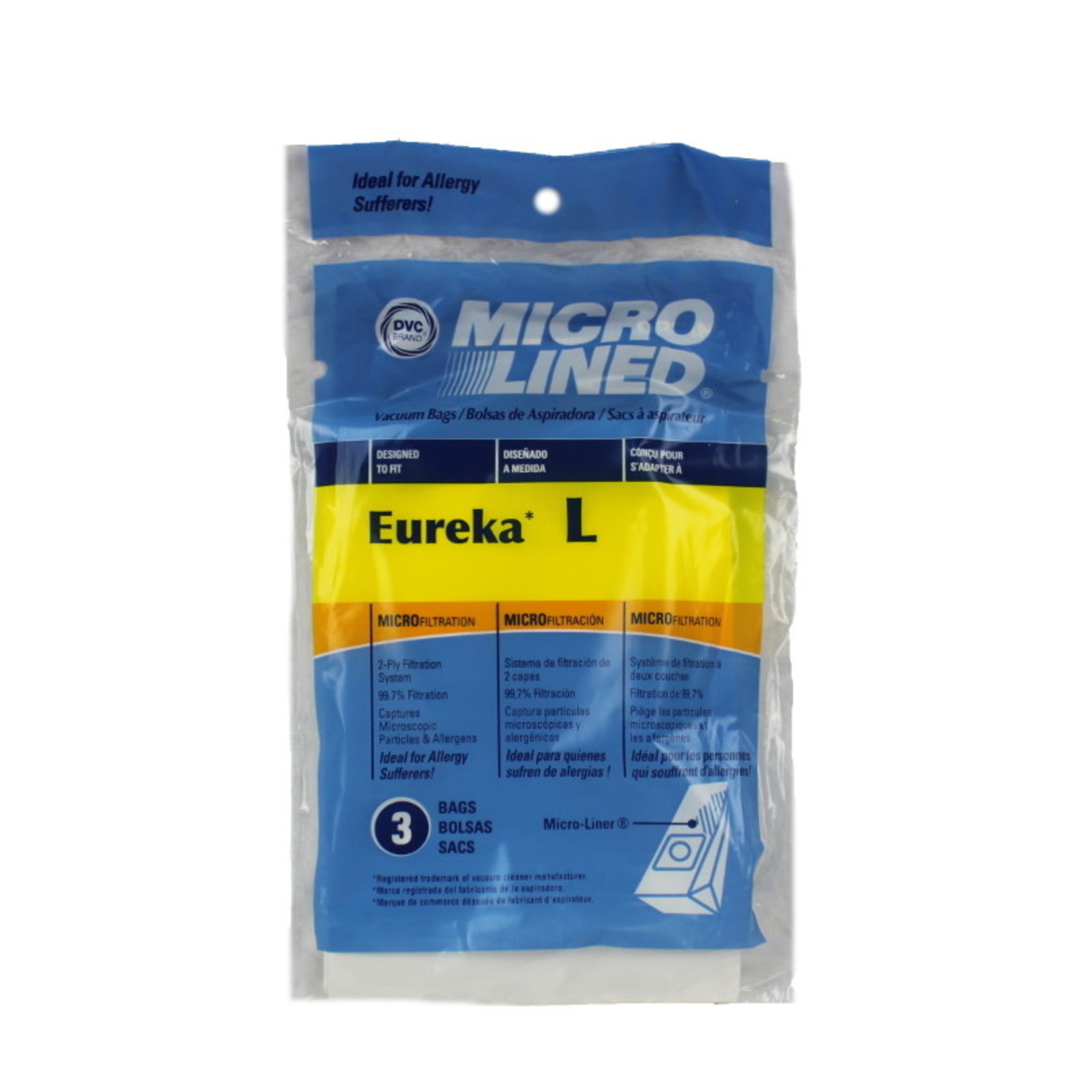 DVC Eureka Style "L" Vacuum Bags - 3pk