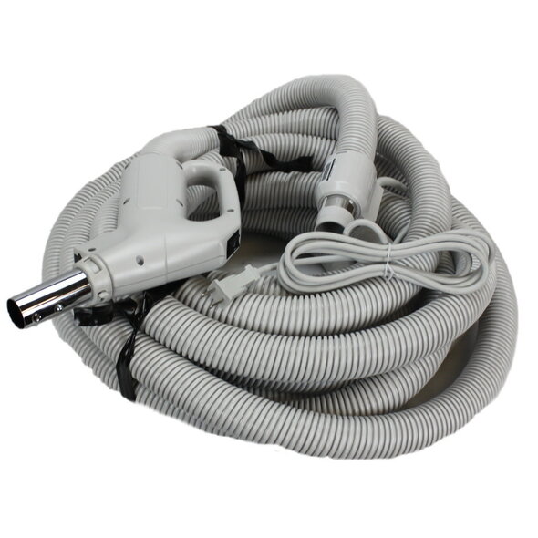 Plastiflex Plastiflex 30' x 1 1/4" Dual Voltage Central Vacuum Hose - Pig Tail