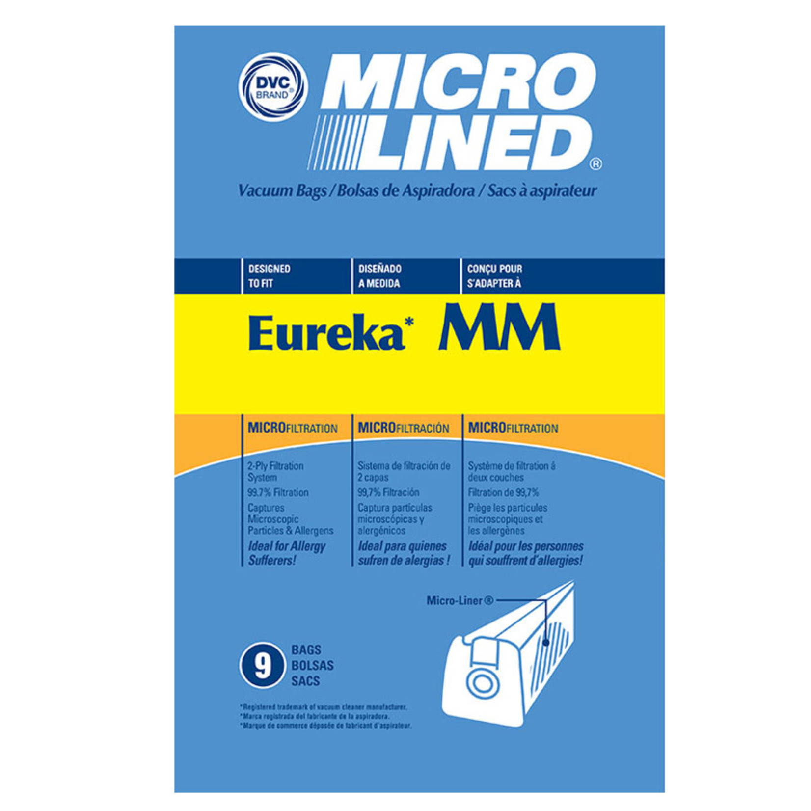 DVC Sanitaire/Eureka Style "MM" Vacuum Bag - 9pk
