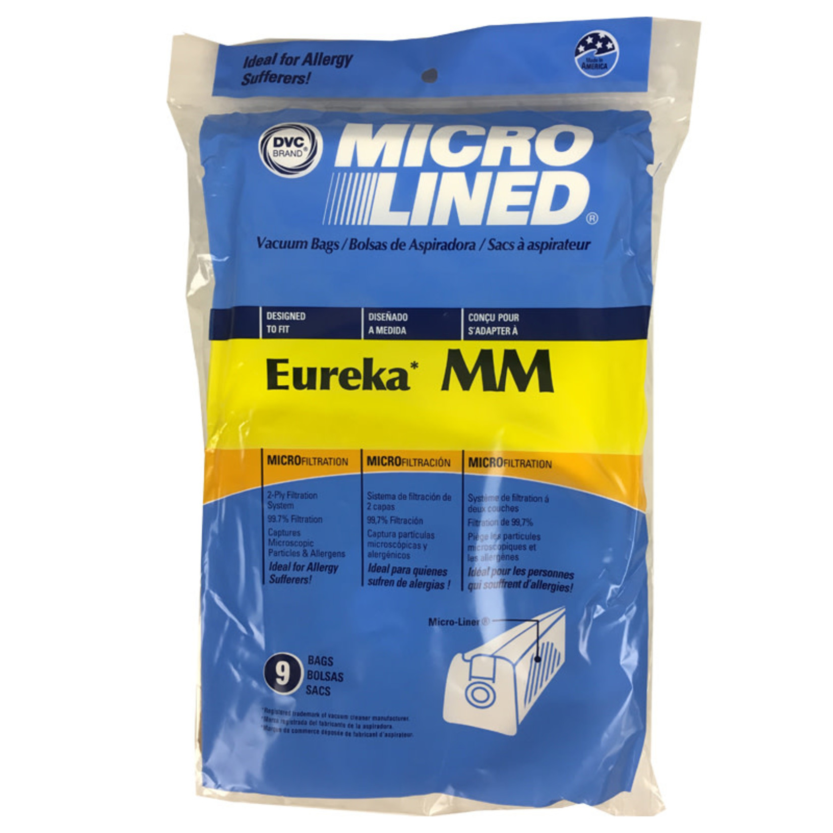 DVC Sanitaire/Eureka Style "MM" Vacuum Bag - 9pk