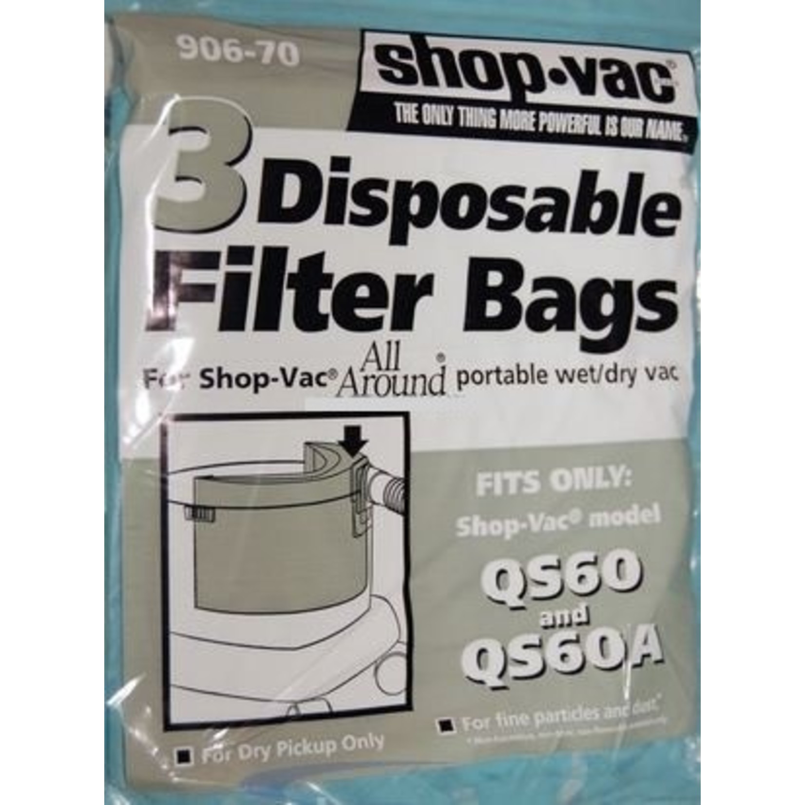 Shop Vac *No Longer Available* Shop Vac QS60 & QS60A All Around Wet/Dry Paper Bags (3pk)