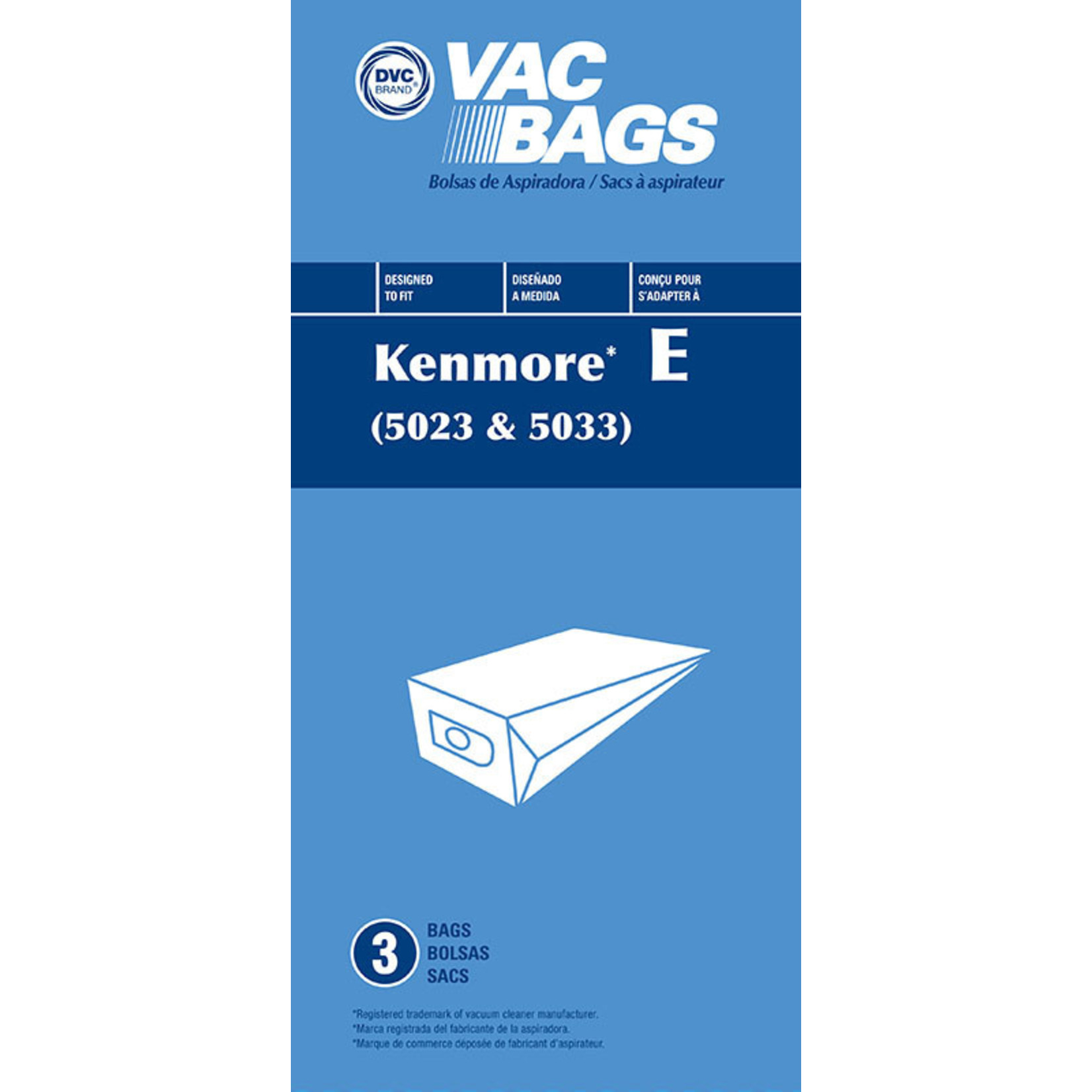 Kenmore DVC Kenmore Style E "5023" & "5033" Paper Bag