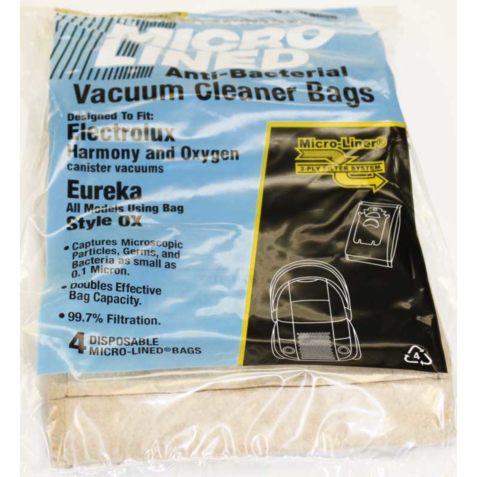 DVC Eureka "S / OX" Micro Allergen Vacuum Bags - 4pk