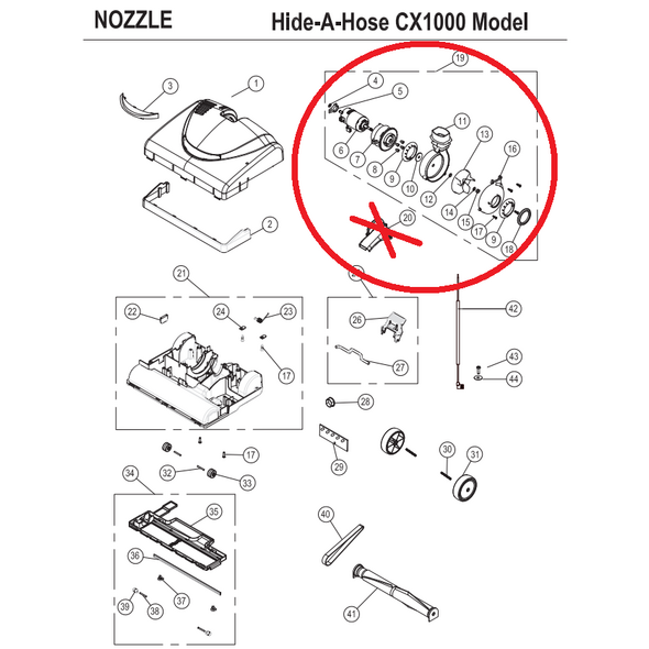 Riccar Riccar CX1000 Motor Assembly w/ Fan & Housing