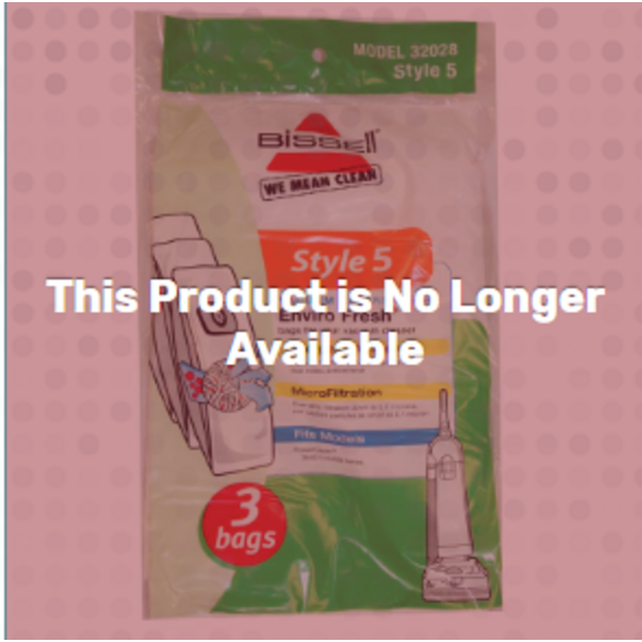 Bissell Bissell Type 5 EnviroFresh Vacuum Bags - 3-Pack