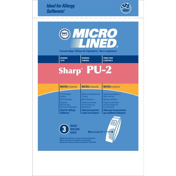 Sharp Sharp Style PU-2 Vacuum Bags - 3-Pack