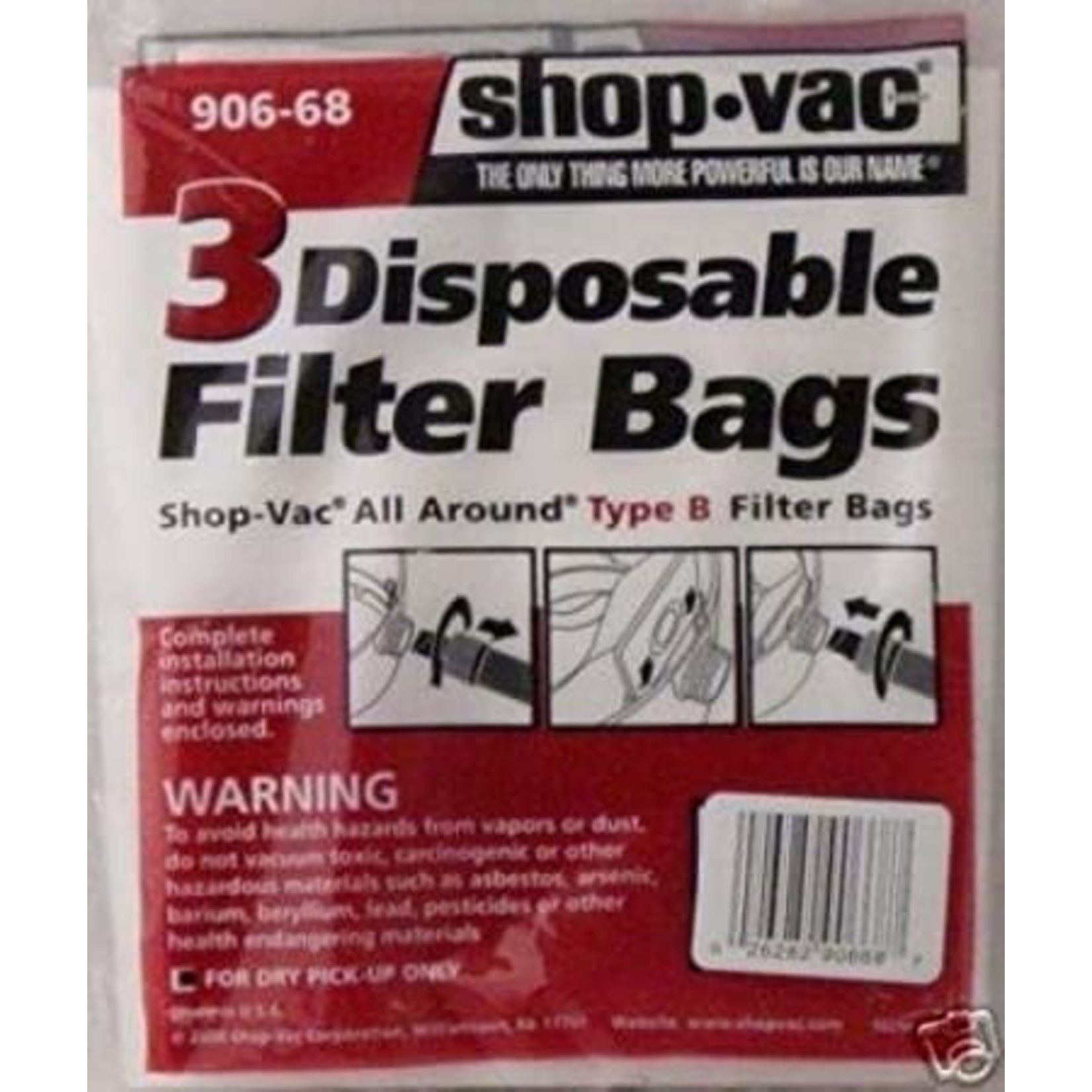 Shop Vac Replacement All Around Shop Vac B Bags *No Longer Available*