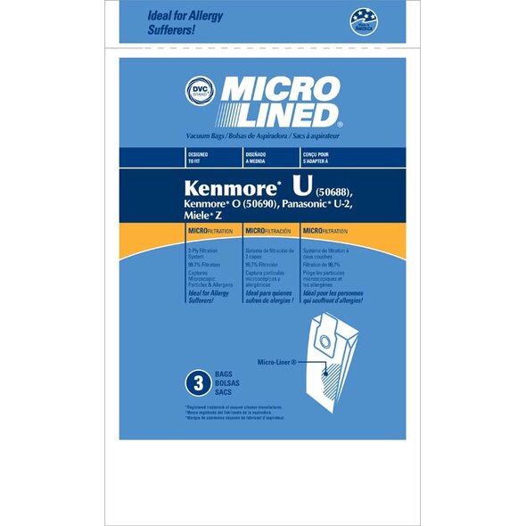 Kenmore Kenmore Style "U", 50688 & 50690 Paper Vacuum Bags - 3pk