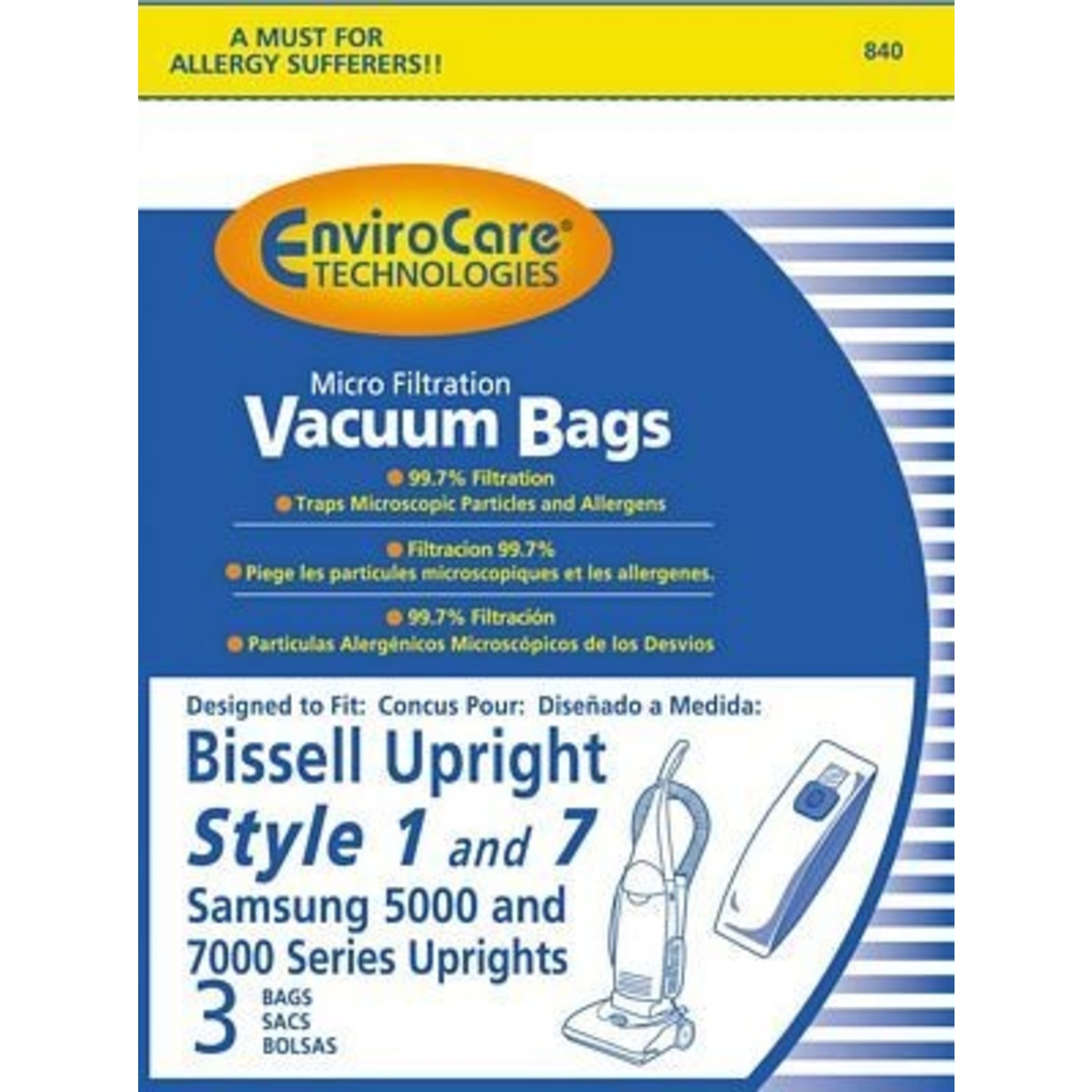 EnviroCare Envirocare Bissell Style "7 & 1" Bag (3pk)