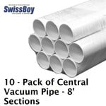 BEAM Central Vacuum 7.5-Foot Stick of Pipe - Bundle of 10
