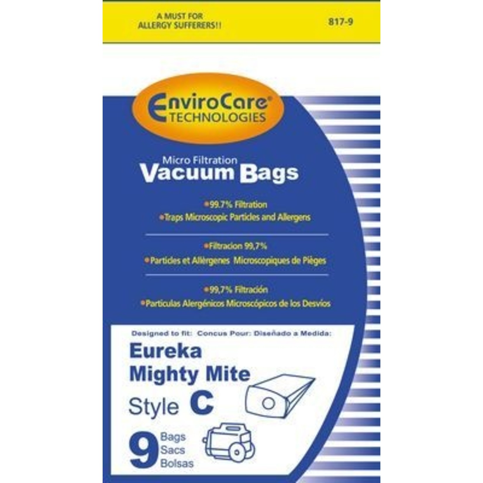 EnviroCare Eureka Style "C" Vacuum Bags - 9pk