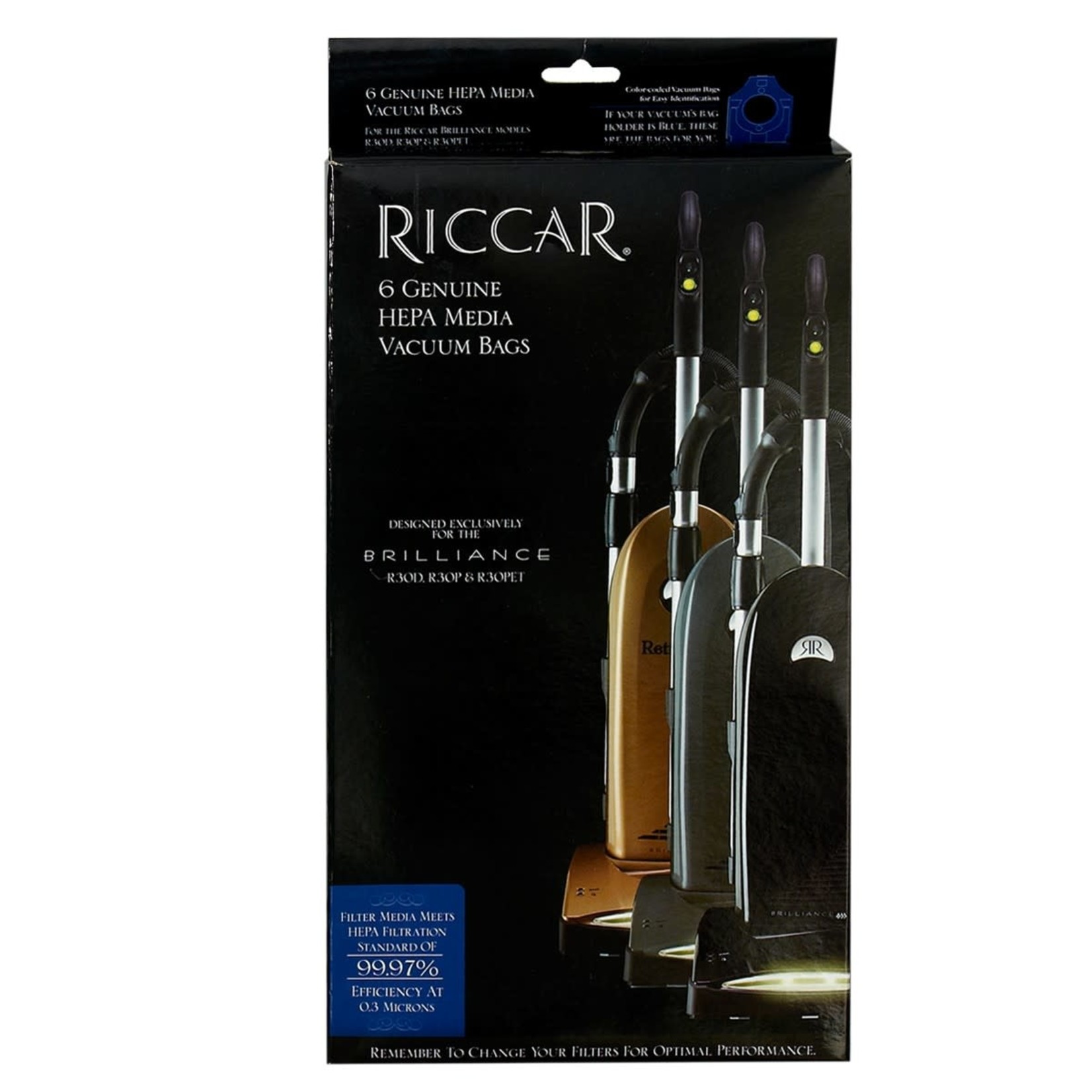 Riccar Riccar R30 Brilliance HEPA Vacuum Bags - 6pk - RNH-6
