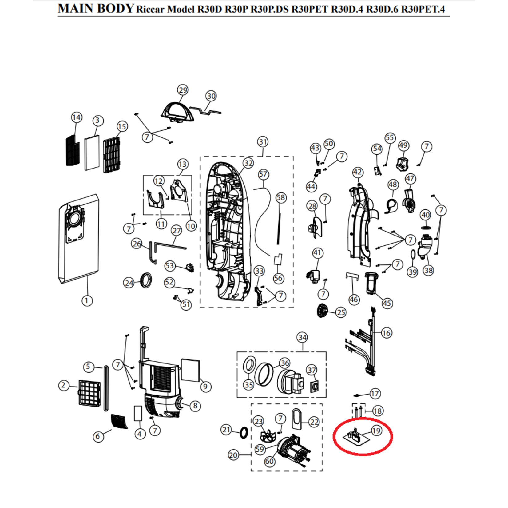 Riccar Riccar Brilliance R30 & S30 Circuit Board Circuit Board
