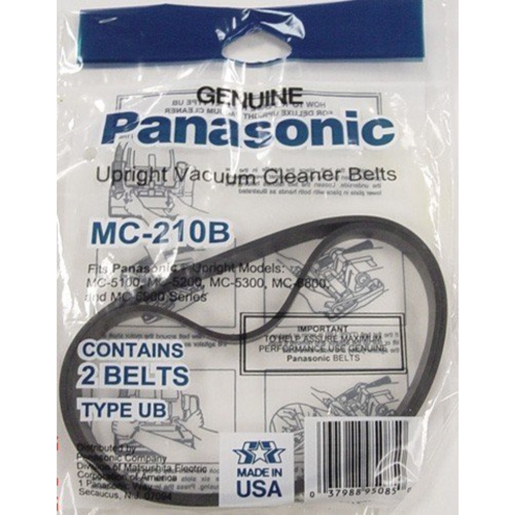 DVC Panasonic Type "UB" Vacuum Belts - 2pk